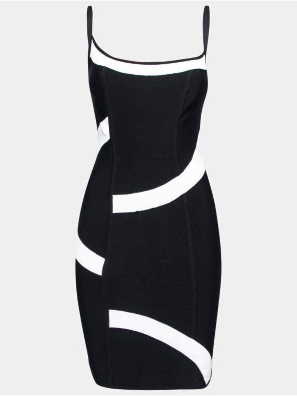 Herve Leger Bandage Dress with White Wave Stripe Sz L